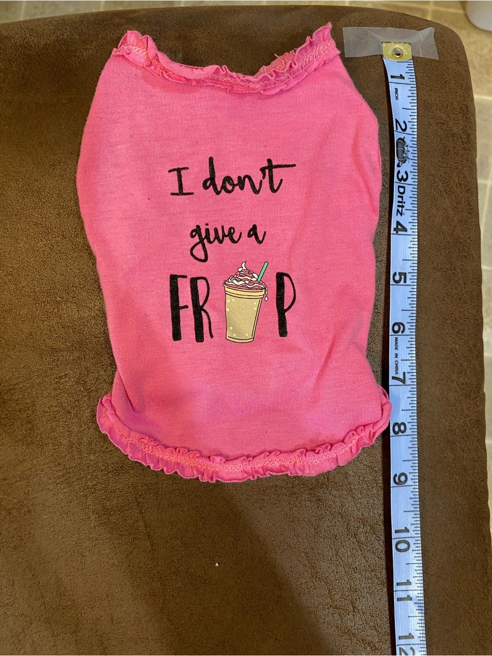 Pink Dog Tank Top with 'I don't give a FRAP' Graphic